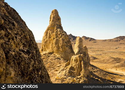 One of the many towering rock features of the Trona Pinnacles area.