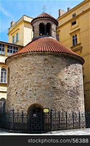 one of the oldest buildings in the capital of the Czech Republic - the Rotunda of the Holy Cross