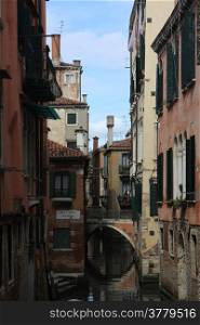 One of the side channels in Venice,Italy
