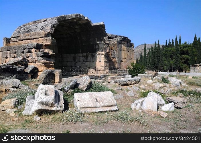 One of the tombs in the North Necropolis in the ancient city of Hierapolis in Minor Turkey inTurkey.