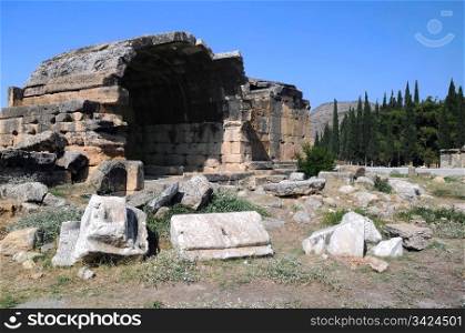 One of the tombs in the North Necropolis in the ancient city of Hierapolis in Minor Turkey inTurkey.