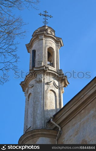 One of the towers of the temple against the blue sky