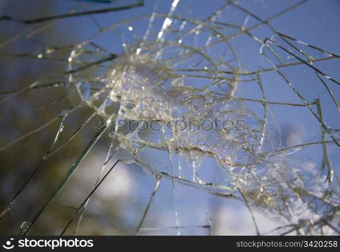 One of Window broken by vandals