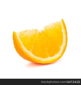 One orange fruit segment or cantle isolated on white background cutout