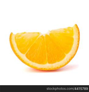 One orange fruit segment or cantle isolated on white background cutout