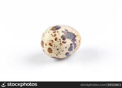 One quail egg. Isolated on white background