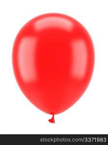 one red party balloon isolated on white background
