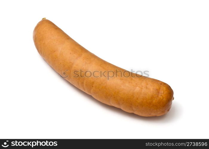 One sausage isolated on white background