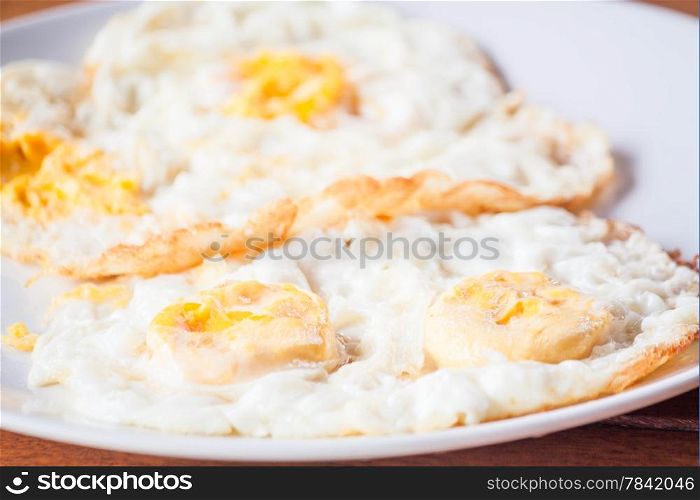 One side fried of double star eggs