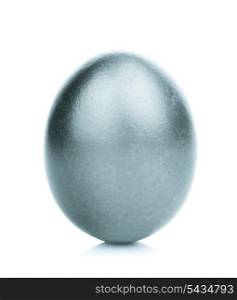 One silver egg isolated on white background