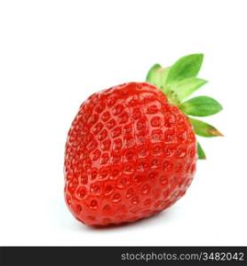 one strawberry isolated on white