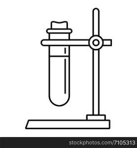 One test tube stand icon. Outline illustration of one test tube stand vector icon for web design isolated on white background. One test tube stand icon, outline style