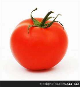 one tomato isolated on white