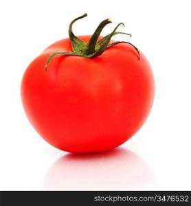 one tomato isolated on white