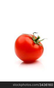 one tomato isolated on white background