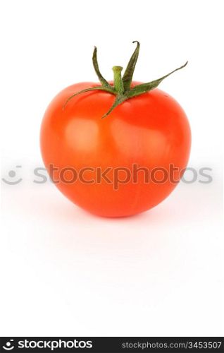 one tomato isolated on white background