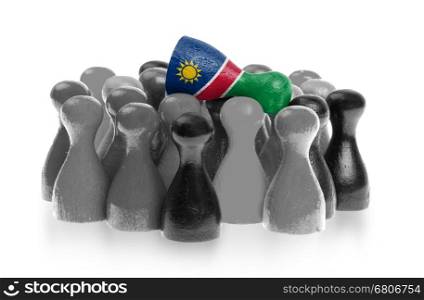 One unique pawn on top of common pawns, flag of Namibia