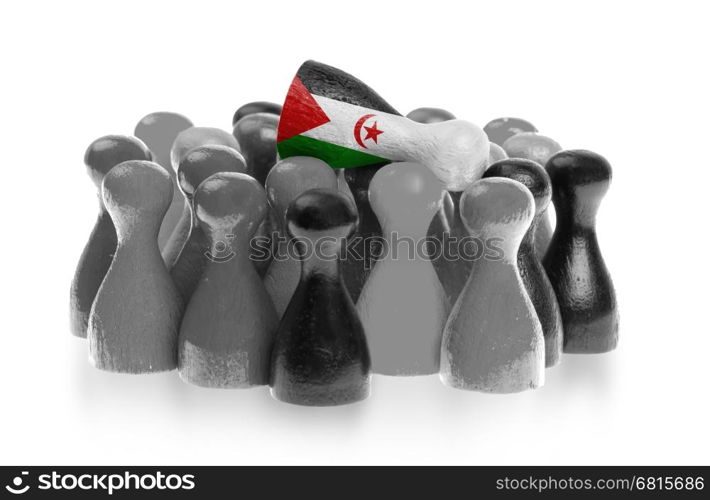 One unique pawn on top of common pawns, flag of Western Sahara