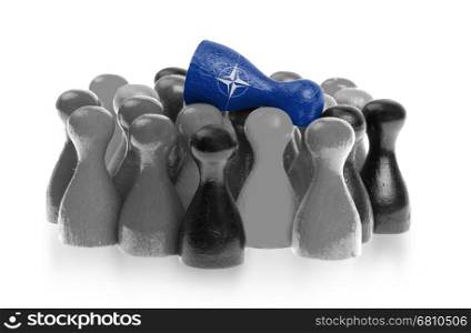 One unique pawn on top of common pawns, NATO symbol