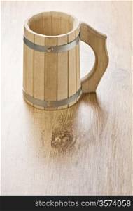 one wooden mug