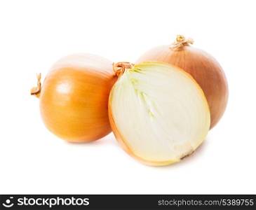 Onion bulbs isolated on the white background