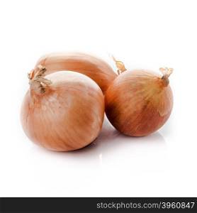 onion bulbs isolated on white background