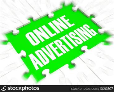 Online advertising or selling on the internet through promotion. Commercial salesmanship or selling through the web - 3d illustration.