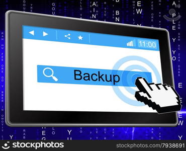 Online Backup Showing World Wide Web And Website