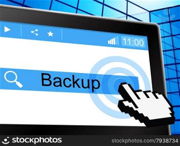 Online Backup Showing World Wide Web And Website