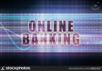 Online Banking on a Tech Business Chart Art