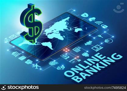 Online banking payment concept - 3d rendering. Online banking concept - 3d rendering