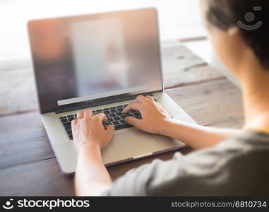 Online business woman working at home, stock photo