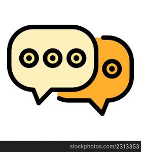 Online chat icon. Outline online chat vector icon color flat isolated. Online chat icon color outline vector