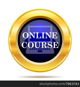 Online course icon. Internet button on white background.