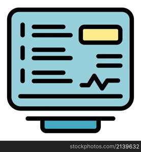Online diagnosis icon. Outline online diagnosis vector icon color flat isolated. Online diagnosis icon color outline vector