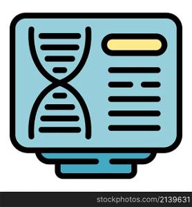 Online dna icon. Outline online dna vector icon color flat isolated. Online dna icon color outline vector