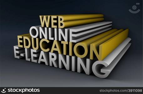 Online Education or Distance Learning in 3d. Online Education