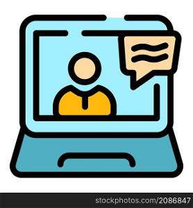 Online experience icon. Outline online experience vector icon color flat isolated. Online experience icon color outline vector