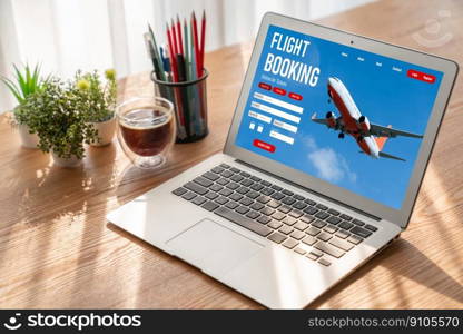 Online flight booking website provide modish reservation system . Travel technology concept .. Online flight booking website provide modish reservation system