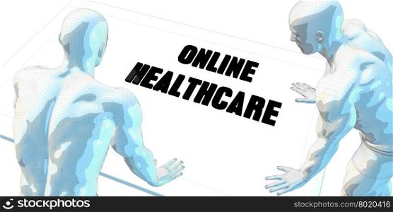 Online Healthcare Discussion and Business Meeting Concept Art. Online Healthcare