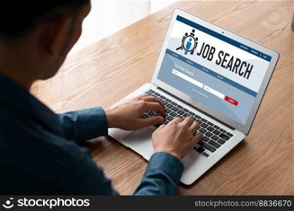 Online job search on modish website for worker to search for job opportunities on the recruitment internet network. Online job search on modish website for worker to search for job opportunities