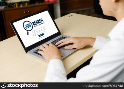 Online job search on modish website for worker to search for job opportunities on the recruitment internet network. Online job search on modish website for worker to search for job opportunities