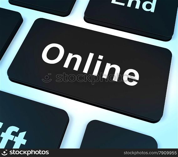 Online Key Shows Internet Communication Status Connected. Online Key Showing Internet Communication Status Connected
