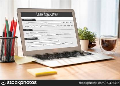 Online loan application form for modish digital information collection on the internet network. Online loan application form for modish digital information collection