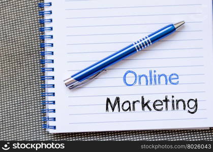 Online marketing text concept write on notebook