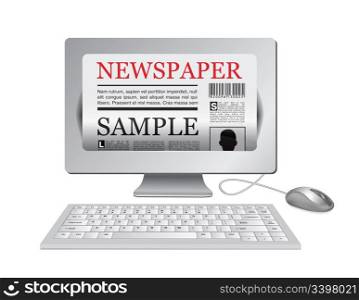 Online newspaper. Computer and news website