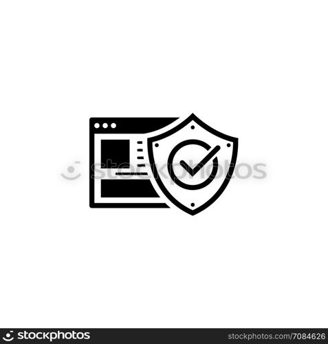 Online Protection Icon. Flat Design.. Online Protection Icon. Flat Design. Business Concept Isolated Illustration.