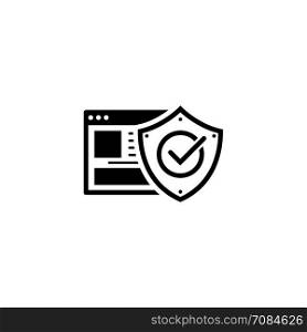 Online Protection Icon. Flat Design.. Online Protection Icon. Flat Design. Business Concept Isolated Illustration.