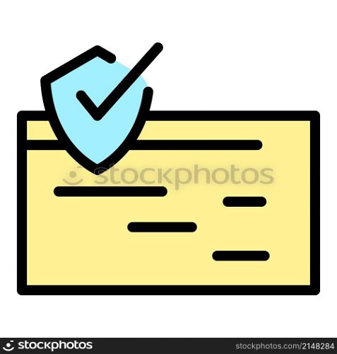 Online security icon. Outline online security vector icon color flat isolated. Online security icon color outline vector
