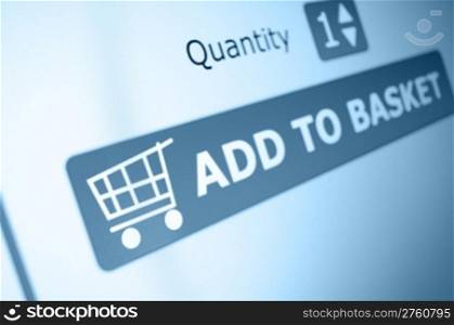 Online Shopping - Add To Basket Button On LCD Screen